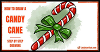 How to Draw a Candy Cane With a Lovely Bow Tie