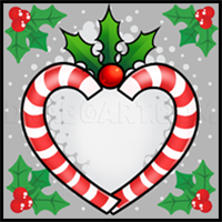 How to Draw a Candy Cane Heart