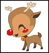 How to Draw a Cute Reindeer