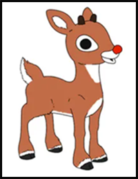 How to Draw Rudolph the Red-Nosed Reindeer
