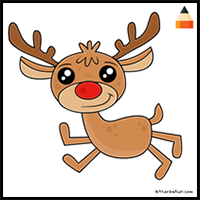 How to Draw Rudolf | Rudolph the Red Nosed Reindeer