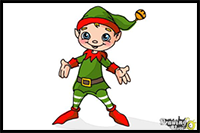 How to Draw a Christmas Elf