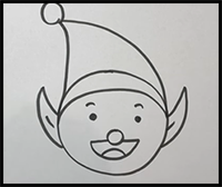 How to Draw an Elf Face Starting with a Circle in 1 Minute!