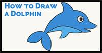 how to draw dolphin in cartoon style