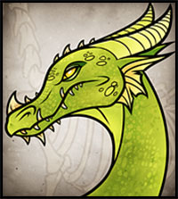 how to draw a green dragon