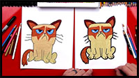 how to draw a grumpy cat
