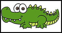 how to draw crocodile for kids