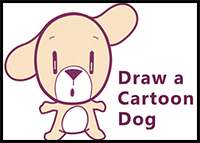 How to Draw a Cartoon Dog Standing on Two Legs Easy Step by Step Drawing Tutorial for Kids