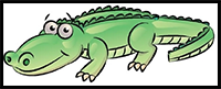 How to Draw Cartoon Alligators in 6 Steps Easy Drawing Lessons 