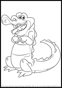 How to Draw Tick-Tock the Crocodile from Jake and the Never Land Pirates