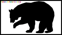 How to Draw a Bear Silhouette | Easy Step by Step Drawing