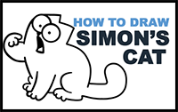 How to Draw Simon's Cat (The cat from Simon's Cat) - Easy Step by Step Drawing Tutorial