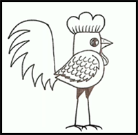 How to Draw a Hen from Number 5