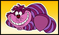 how to draw the cheshire cat