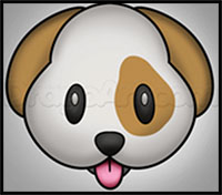 how to draw the dog face emoji