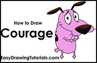 how to draw courage the cowardly dog