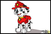 how to draw Marshall from Paw Patrol
