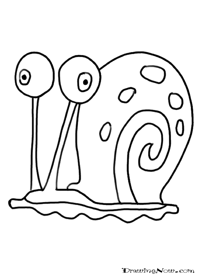 How to draw Gary the Snail from Spongebob Squarepants