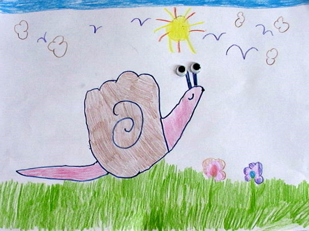 How to Draw Snails With Your Hand : Drawing Activity and Craft for Kids