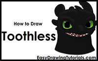 how to draw Toothless