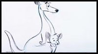 how to draw a kangaroo and joey