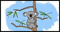 how to draw a cute cartoon koala