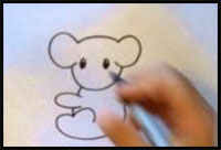how to draw a koala bear cartoon