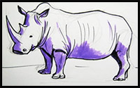 how to draw a rhino/rhinoceros