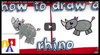 how to draw a cartoon rhino