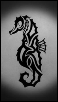 how to draw a tribal seahorse