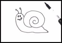 how to draw a snail for kids