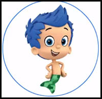 How to Draw Gil Cartoon Character from Bubble Guppies