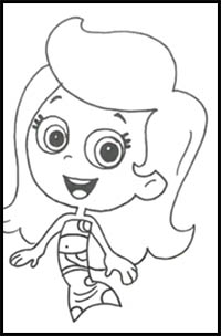 How to Draw Molly from Bubble Guppies of Nick Jr