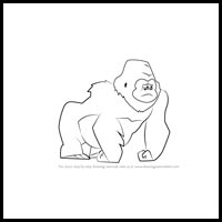 How to Draw the Sad Gorilla from Bubble Guppies