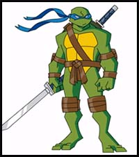 How to Draw Teenage Mutant Ninja Turtle Leonardo