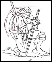 How to Draw Leonardo from Ninja Turtles
