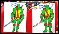 How to Draw Leonardo Teenage Mutant Ninja Turtles
