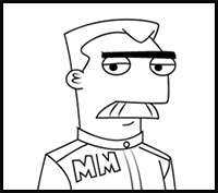 How to Draw Major Monogram from Phineas and Ferb