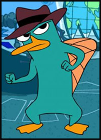 How to Draw Agent P from Phineas and Ferb
