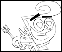 Step by Step Drawing Tutorial on How to Draw Cupid from The Fairly OddParents