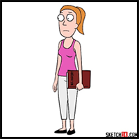 How to draw Summer Smith from Rick and Morty series