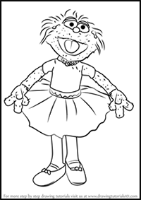 How to Draw Zoe in Tutu Dress from Sesame Street