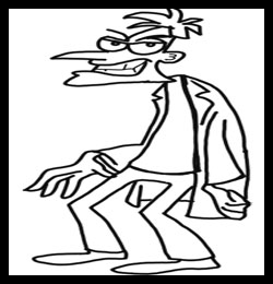 How to draw Dr. Doofenshmirtz : Phineas and Ferb Step by Step Drawing Lessons