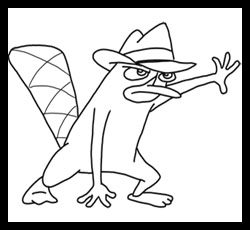 How to draw Perry the Platypus : Phineas and Ferb Step by Step Drawing Lessons