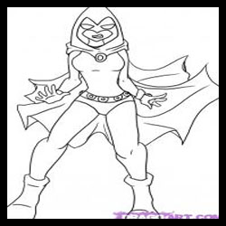 How to draw Raven : Teen Titans Step by Step Drawing Lessons