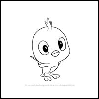 how to draw baby red bird from mickey mouse clubhouse