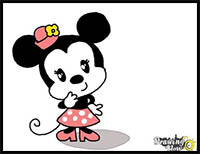 how to draw chibi minnie mouse