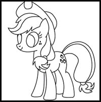 how to draw applejack from my little pony