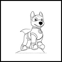 how to draw apollo the super-pup from PAW Patrol