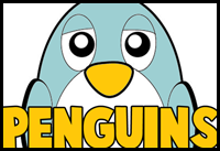 How to Draw Cartoon Penguins with Easy Step by Step Drawing Tutorial 